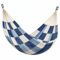 Amaca 200 x 100 cm in cotone blu/azzurro/bianco per relax stile bohémien