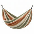 Amaca 200 x 150 cm in tessuto verde beige terracotta per relax da esterno