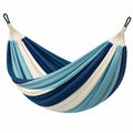 Amaca 300 cm x 150 cm in tessuto blu turchese e bianco per relax sospeso