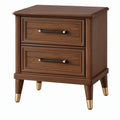 Comodino 50 x 40 x 60 cm in legno marrone con 2 cassetti stile classico