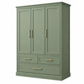 Armadio 120 x 50 x 200 cm in legno verde salvia con 3 ante e 3 cassetti