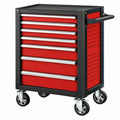 Carrello portautensili 86 x 46 x 95 cm in acciaio rosso e nero con 7 cassetti e ruote