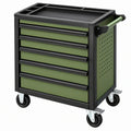 Carrello portautensili 76 x 46 x 97 cm in metallo verde e nero con 6 cassetti e ruote