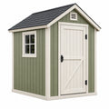 Casetta da giardino 160 x 120 x 200 cm in legno verde e bianco con porta e finestra